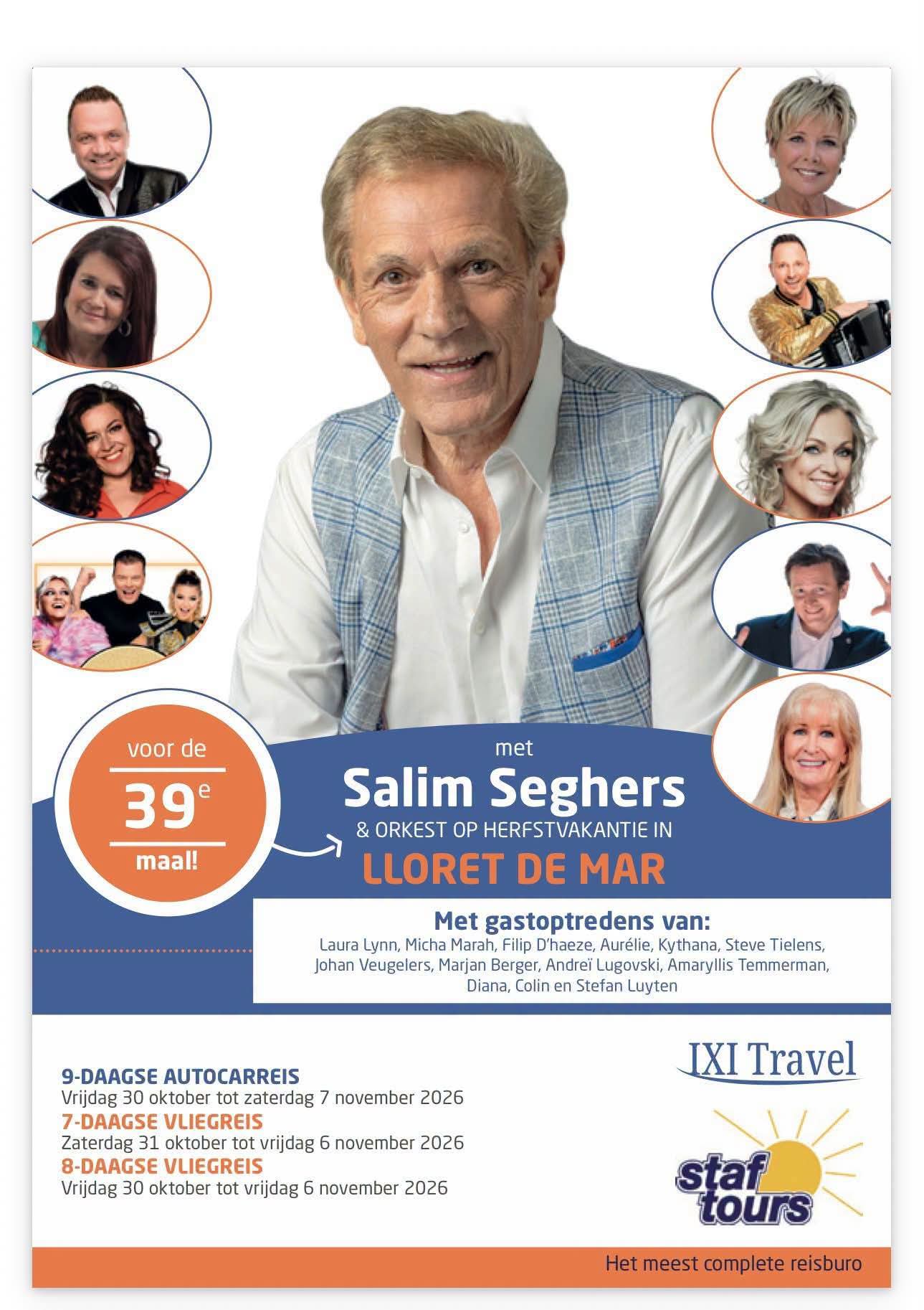 Met Salim Seghers en orkest op Herfstvakantie in Lloret de Mar / Gastoptreden
